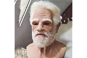 Realistically Funny Halloween Grandpa Face Mask Made of Wrinkled Latex