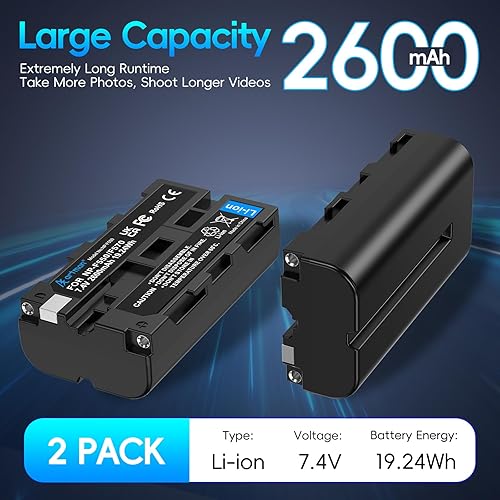 Miniatura 2 de Artman NP-F550 Battery 2-Pack and Wall Charger for Sony NP F550, F530, F970, F960, F770, F750, F330, CCD-SC55, TR516, TR716, TR818, TR910, TR917