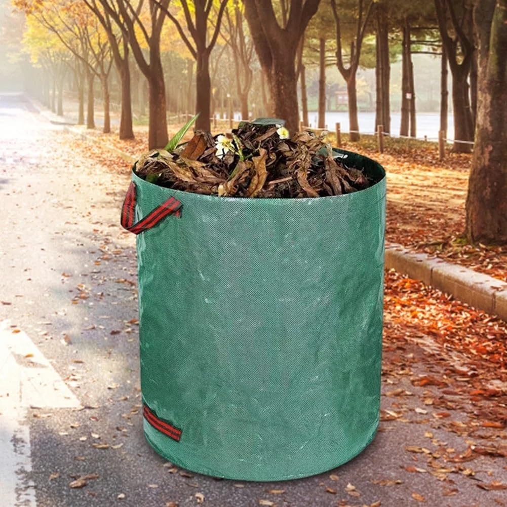 Bolsa de basura para jardín, saco hojas, bote ligero, contenedor hierba plegable para patio césped Bolsa para hojas