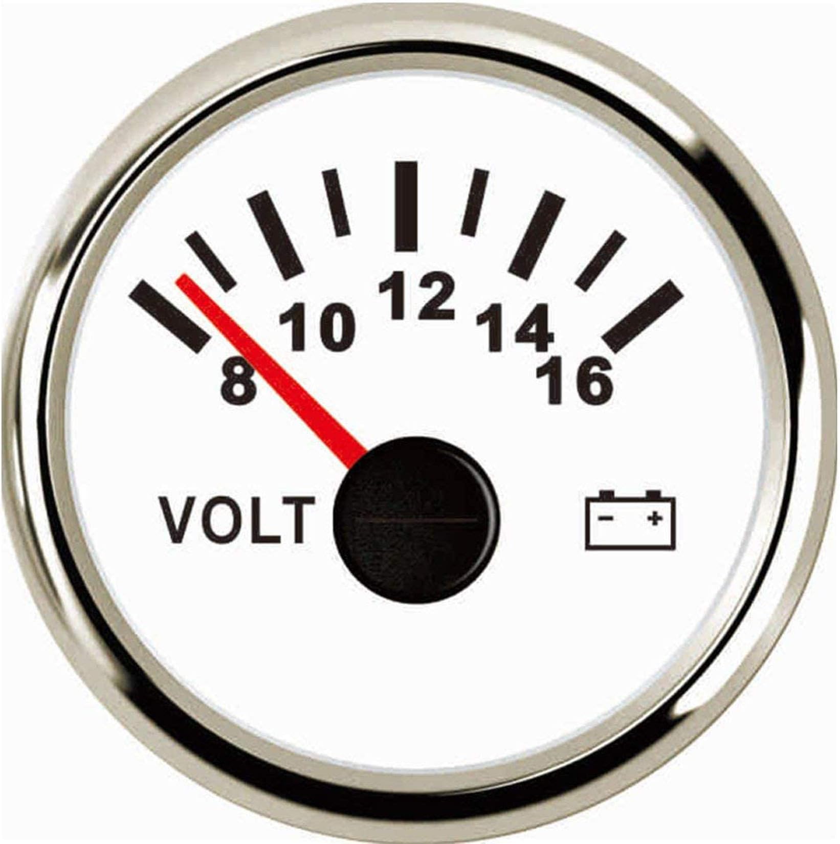 SAMDO Waterproof Voltmeter Universal Voltage Gauge Voltage Meter 52mm 8-16V