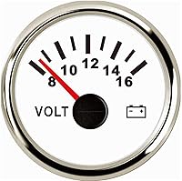 Vista 6 de Samdo - Voltímetros de 52 mm, medidores de voltaje, medidores de voltaje universales impermeables 8-16 V para barco, yate, auto, motor, hogar, camión