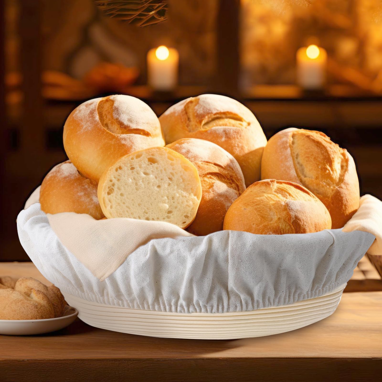 Jeffdad 2 Stück Bäckerleinen für Brot, Leinentuch Brot Backen Teigtuch Strudeltuch Brot Gärtuch für Gärkörbchen Gärkorb, Proofing Basket Cloth Liner Bäckerleinen zur Teigzubereitung und zum Backen