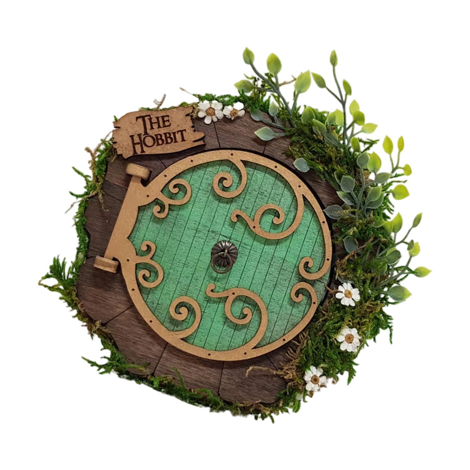 Piceioep Fantasy Themed Wooden Craft Miniature Fairies Tree Door Ornament Wall Hanging Decors for Home and Garden Yard Decoration Wall Decors Fairies Door