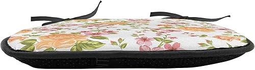 Miniatura 3 de Ambesonne Juego de 6 cojines de asiento para silla de flores, estampado temático de amapola, diseño de peonía de amapola, amor, bodas, acolchado de