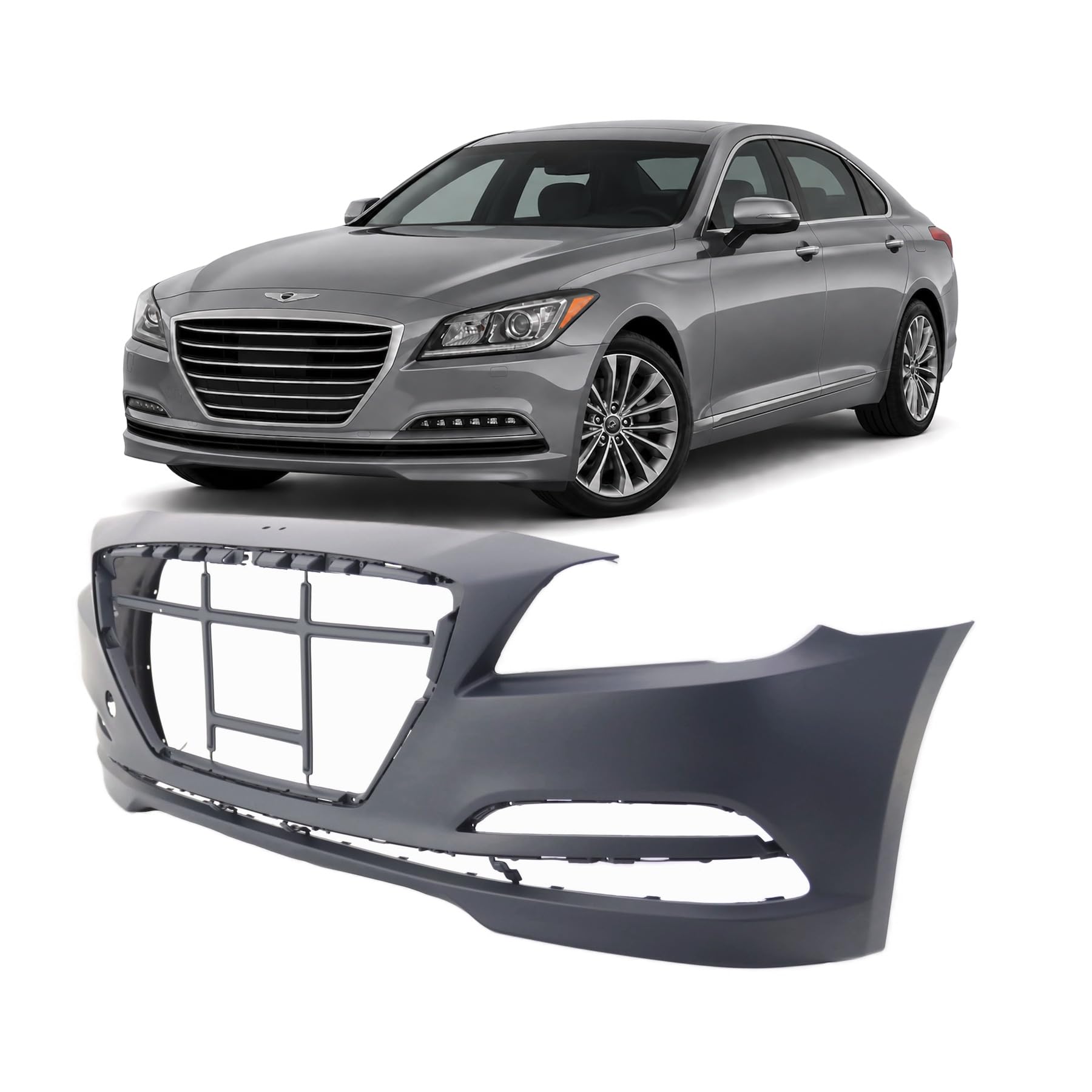 FitParts Compatible with Hyundai Genesis 2015–2016 Front Bumper Cover