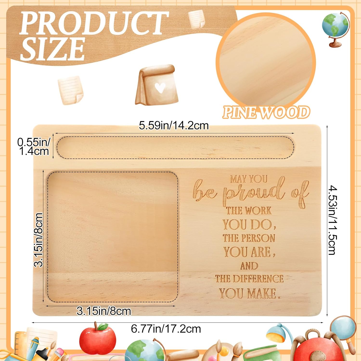 10 Pcs Employee Appreciation Gifts Bulk Wooden Sticky Note Holder May You Be Proud of The Work You Do for International Nurses Day Motivational Thank Your Gift for Employee Nurse Doctor Teacher Staff