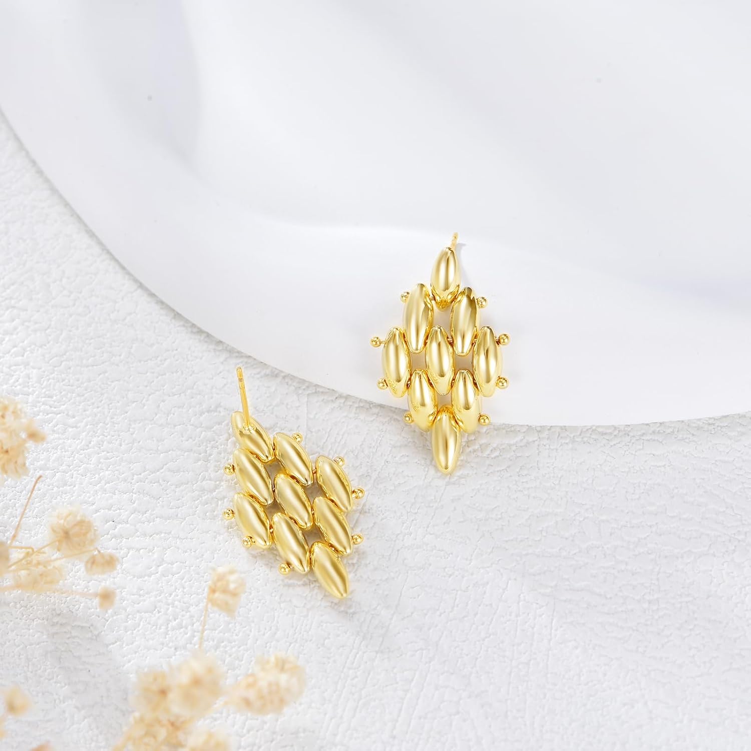 Chunky Gold Earring for Women Gold Dangle Earrings for Women Statement Lightweight Hypoallergenic Gift - Image 3