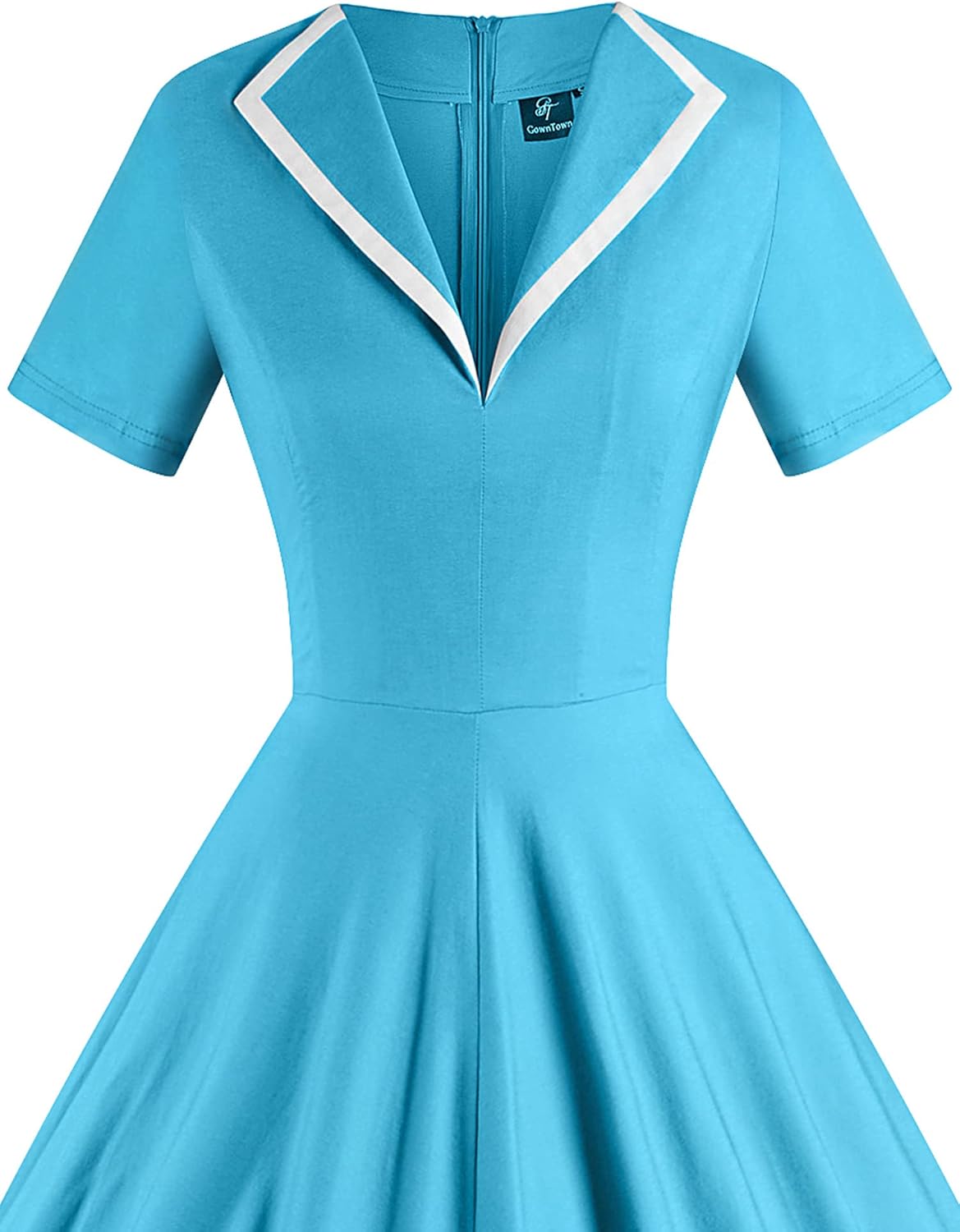 GownTown Women's 1950s Retro Vintage V-Neck Party Swing Dress Cocktail Dress - Image 3