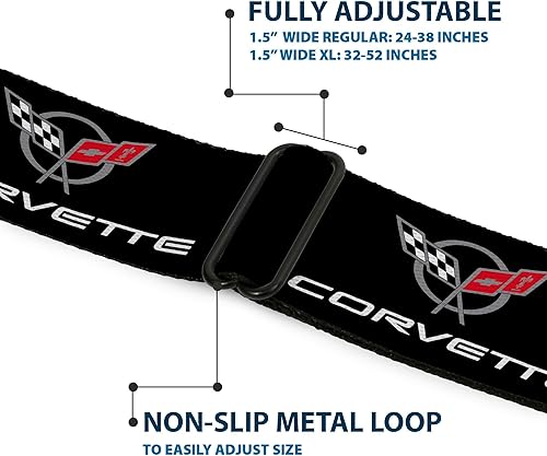 Miniatura 8 de Buckle-Down Cinturón de seguridad - CORVETTE C5 Logo NegroGrisBlancoRojo Repetición - 1.0 pulgadas de ancho - 20-36 pulgadas de largo