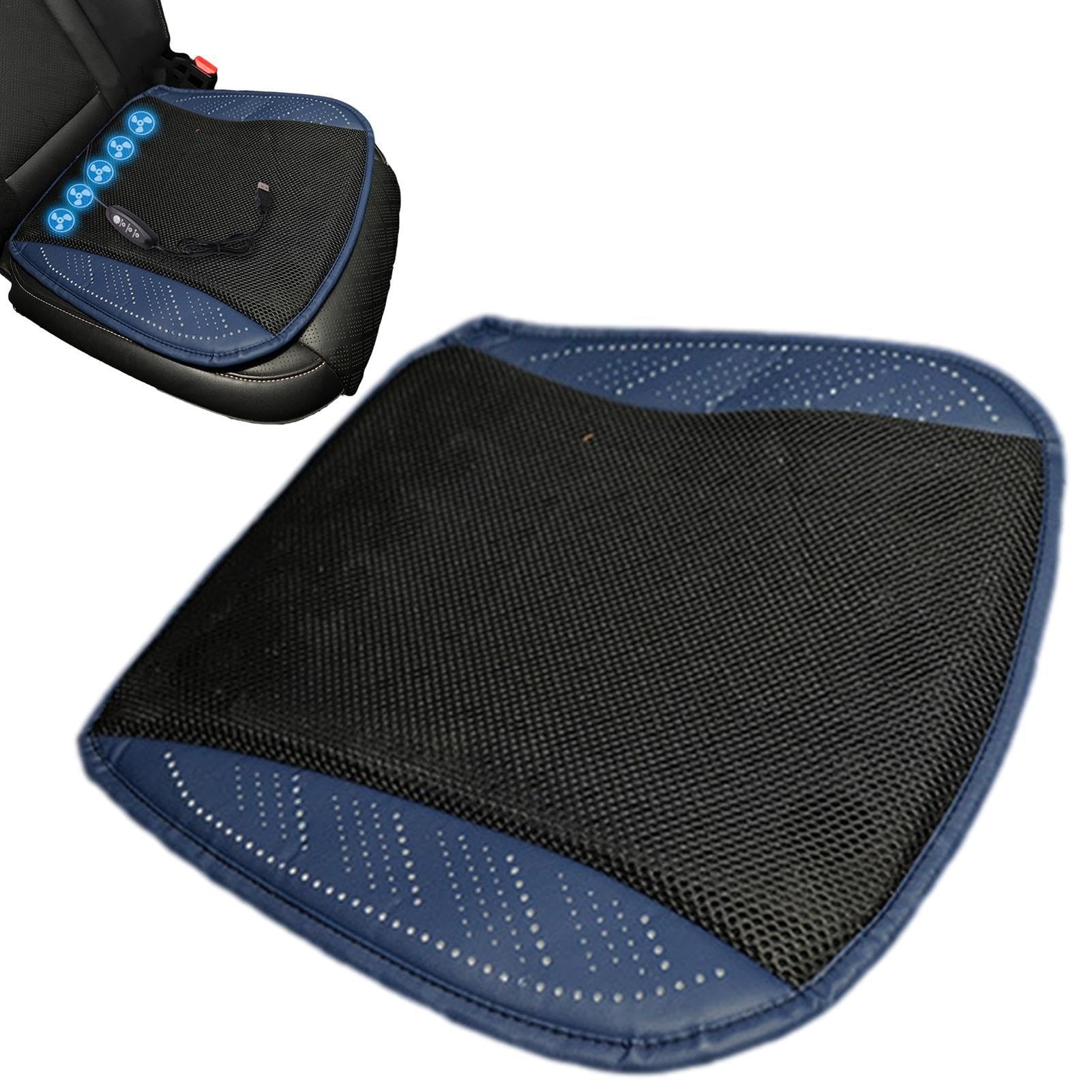 Cojín refrescante para Asiento de automóvil,Cojín refrescante para Asiento | Cojín de Asiento de automóvil Transpirable con Flujo de Aire con 5 Ventiladores - Cojín de Asiento con