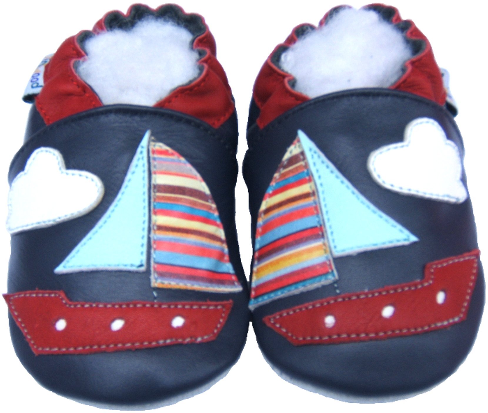 Jinwood Prewalk Baby Shoes Boy Girl Infant Children Kid Toddler Crib Boy First Walk Gift Boat Navy (24-30month, Navy)