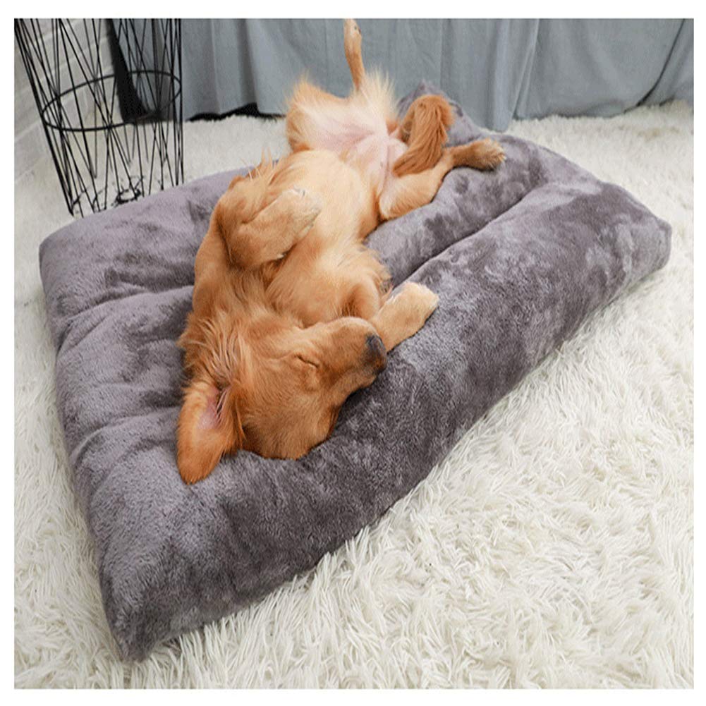 lionto orthopedisch Hondenbed, 91x69x8 cm, robuust Hondenkussen met zacht pluche, afwasbaar, antislip, waterafstotend, voor kleine en grote honden en katten, zwart