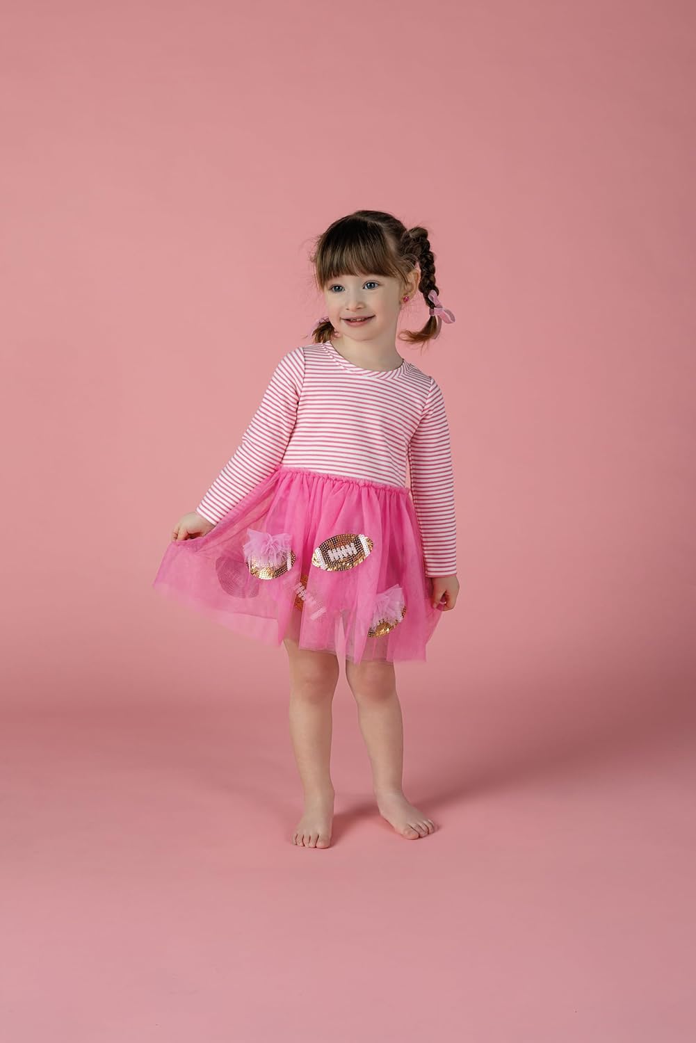 Mud Pie Girls' Girls Sequin Football Tutu Dress