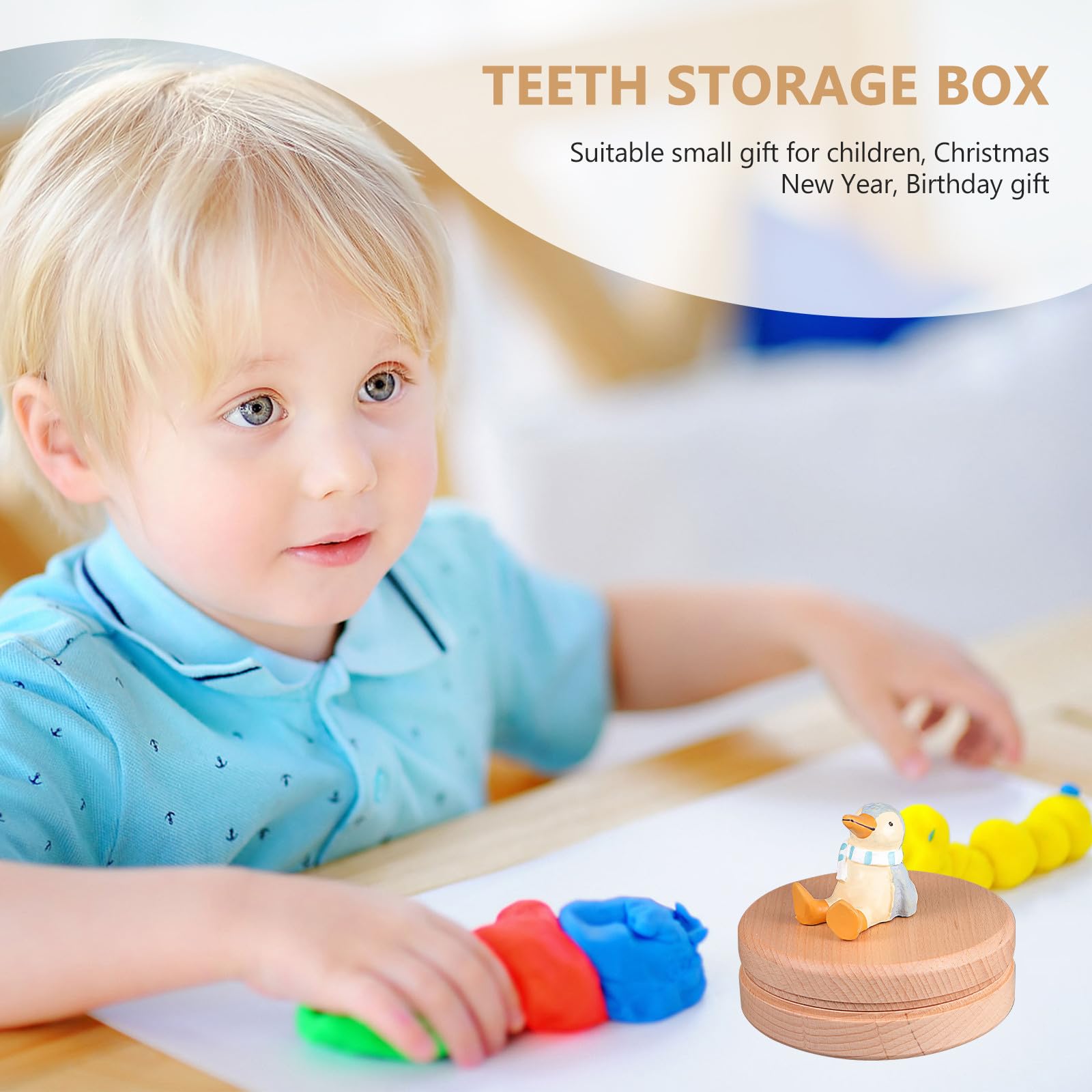 Beavorty Caja para Guardar de Madera los Dientes Leche