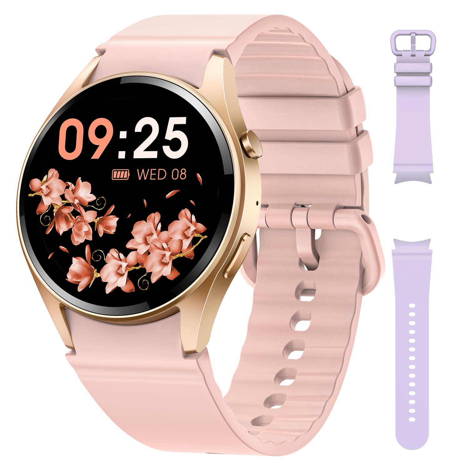 Smart Watches for Women, Fitness Watch for Women with Sleep/SpO2/Activity/Heart Rate Monitor, Smart Watch for Android iPhone with Calls/Messages/Female Cycle, 120+ Sport Modes, 400+ Dials, 2 Bands