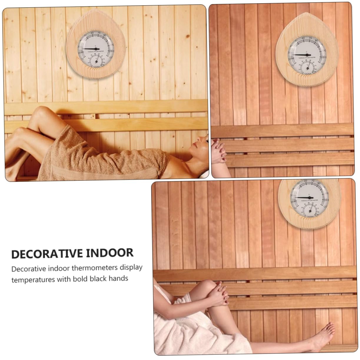 Happyyami 1pc High Precision Hygrothermograph Temperature Humidity Sensor for Sauna Steam and Indoor Use Design with Pointer Display