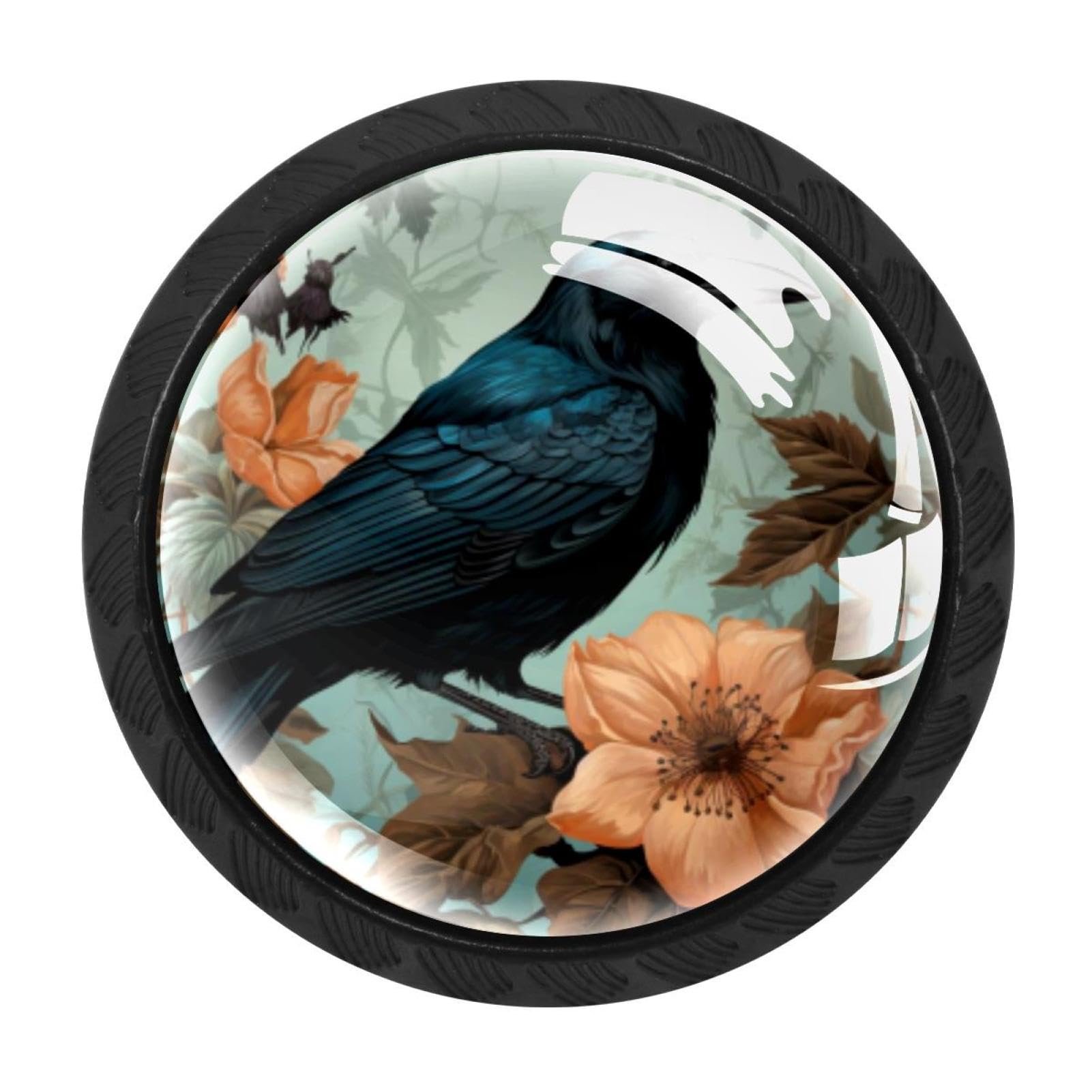 Chenzzzz Multicolored 14 4 Pcs Crow Cabinet Knobs Crystal Drawer Pulls For Kitchen, Bathroom Cabinet, Dresser And Cupboard