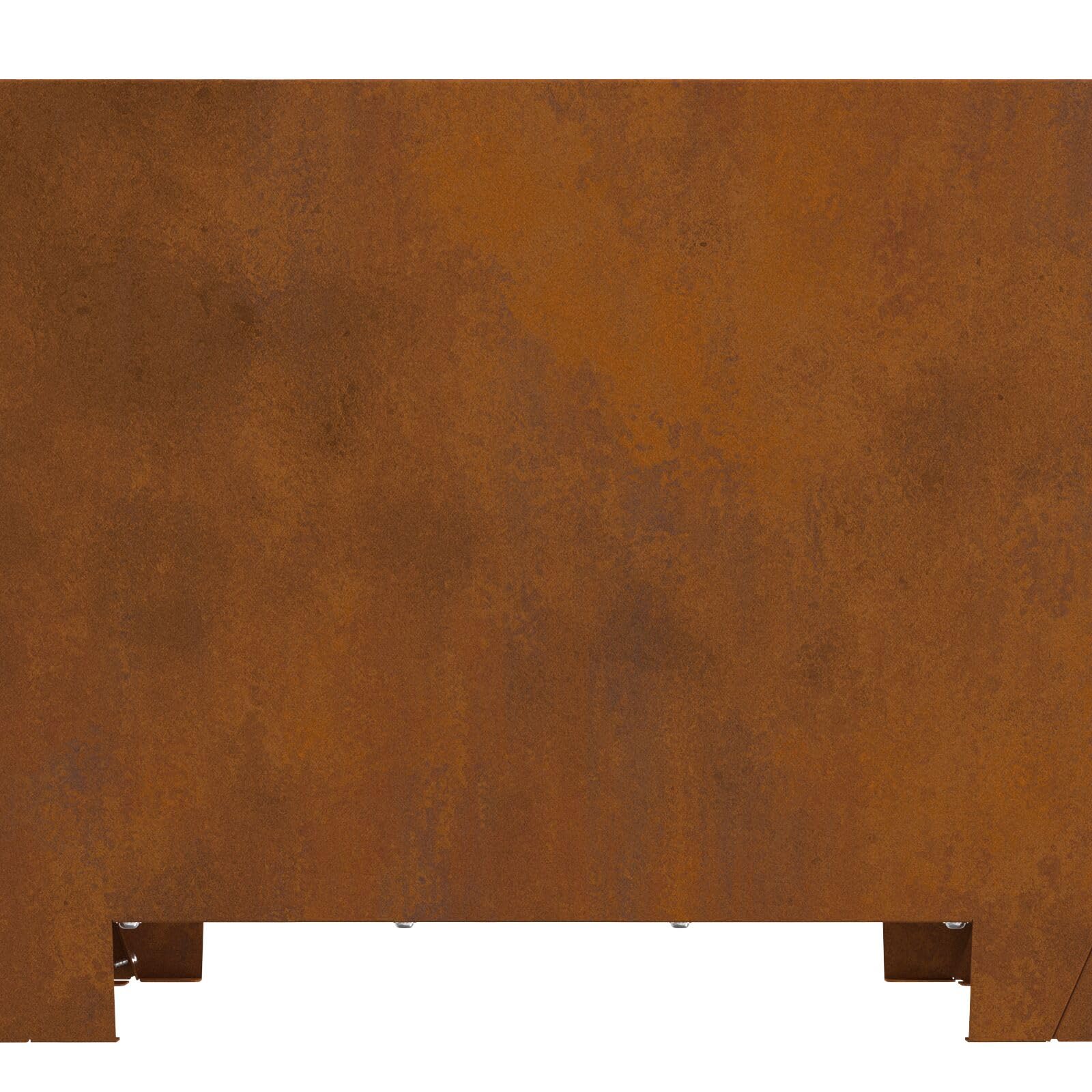 Gecheer Focolare Quadrato, Riscaldamento Esterno Portatile 60 x 60 x 30 cm in Acciaio Corten per Riunioni all'Aperto, Barbecue e Serate con Amici e Famiglia