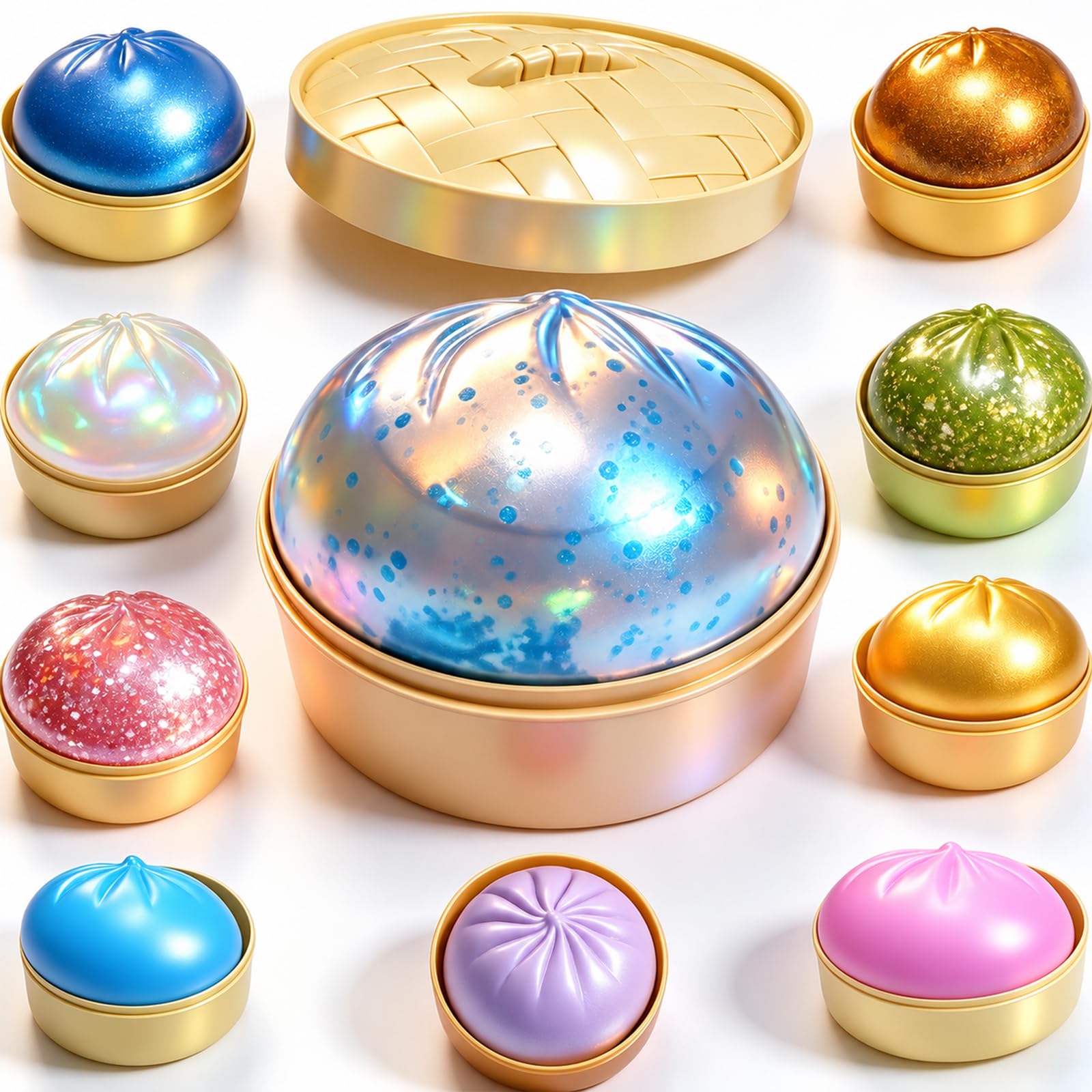 Glitter Dumpling SquishyοΌAdult Sensory Stress Relief Ball, Relieves Work Pressure, Portable And Perfect