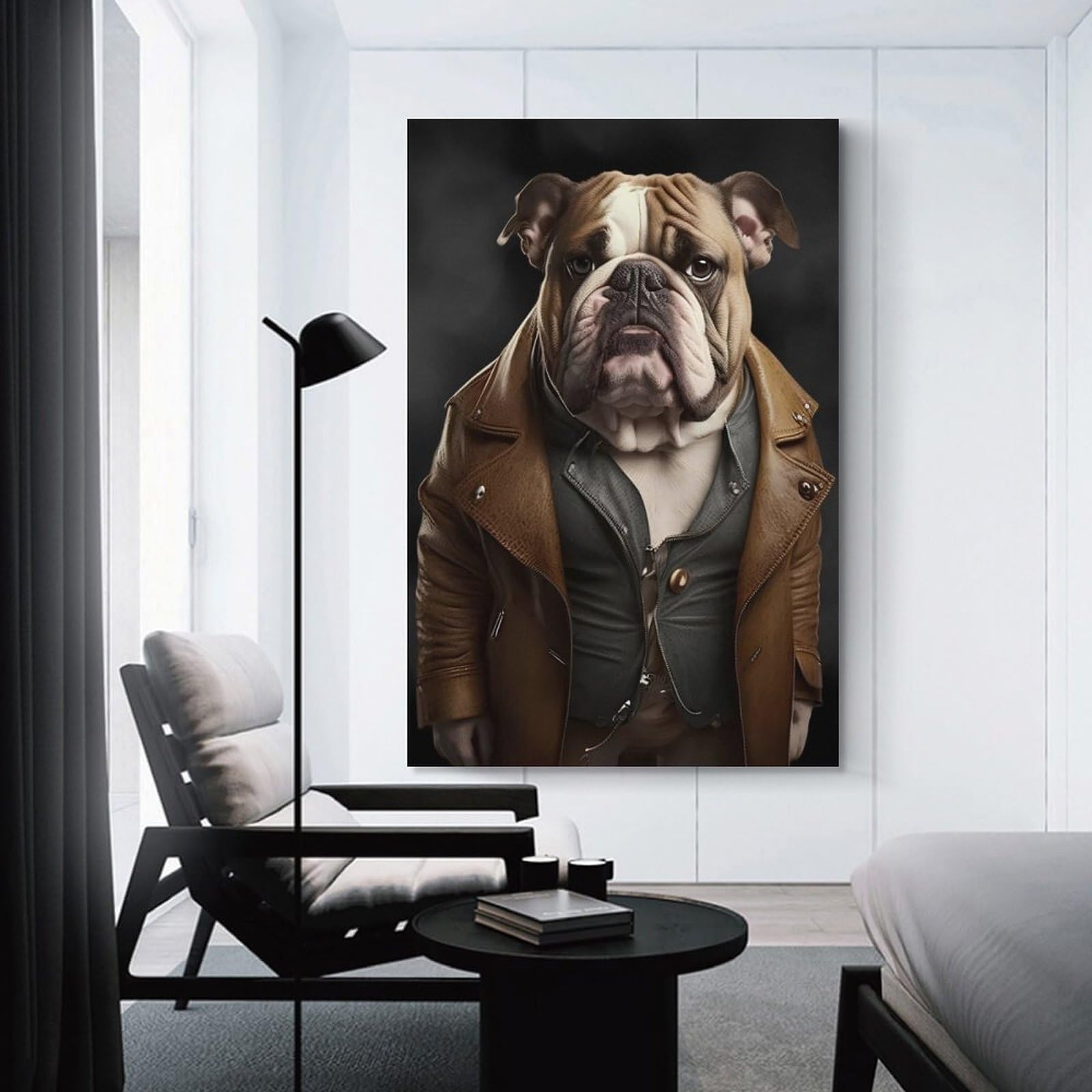 Junmoney Unframe-Bulldog Dod Portrait Home Decor Wall Art Bulldog Dod Portrait, 16X24inch(40X60cm), For New Homes, Bedrooms Or Workspaces, Home Decor Gift With Stylish Appeal