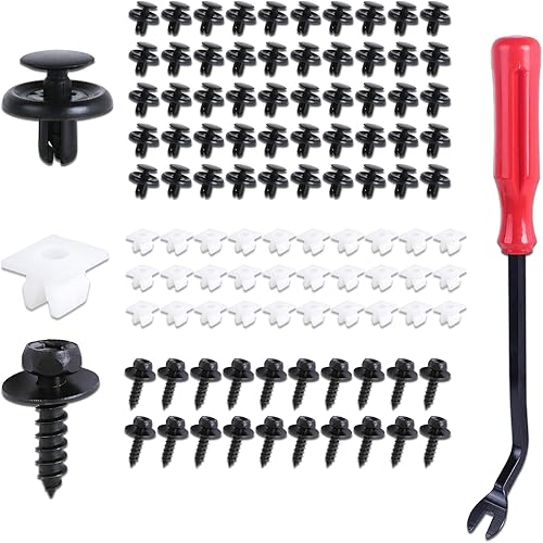 101 piezas de tornillo de cubierta inferior de buje de guardabarros, cubierta inferior del motor, remache de pasador de empuje, soporte de