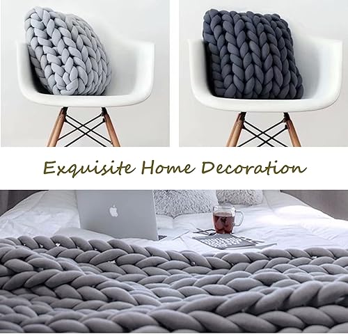 Miniatura 6 de 3 piezas de hilo grueso para tejer con el brazo, hilo de tubo voluminoso para manta de nudo trenzado, hilo gigante para tejer a mano alfombras,