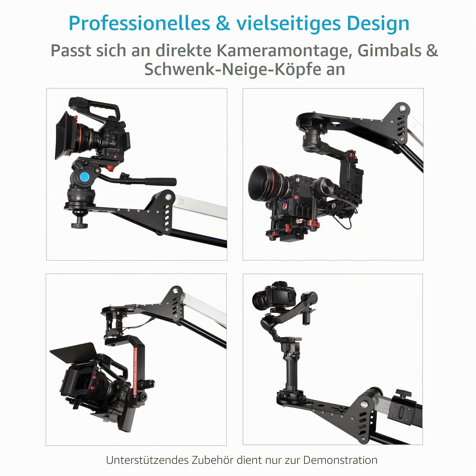 Proaim 10 'Wave-2 Jib Crane für Kamera/Gimbals/Pan Neigköpfe. Beinhaltet eine 100 -mm -Schüssel mit 75 -mm -Schüsseladapter. Für DSLR-Videokamera-Setups von bis zu 25 kg / 55 lb (P-WV-2PL)