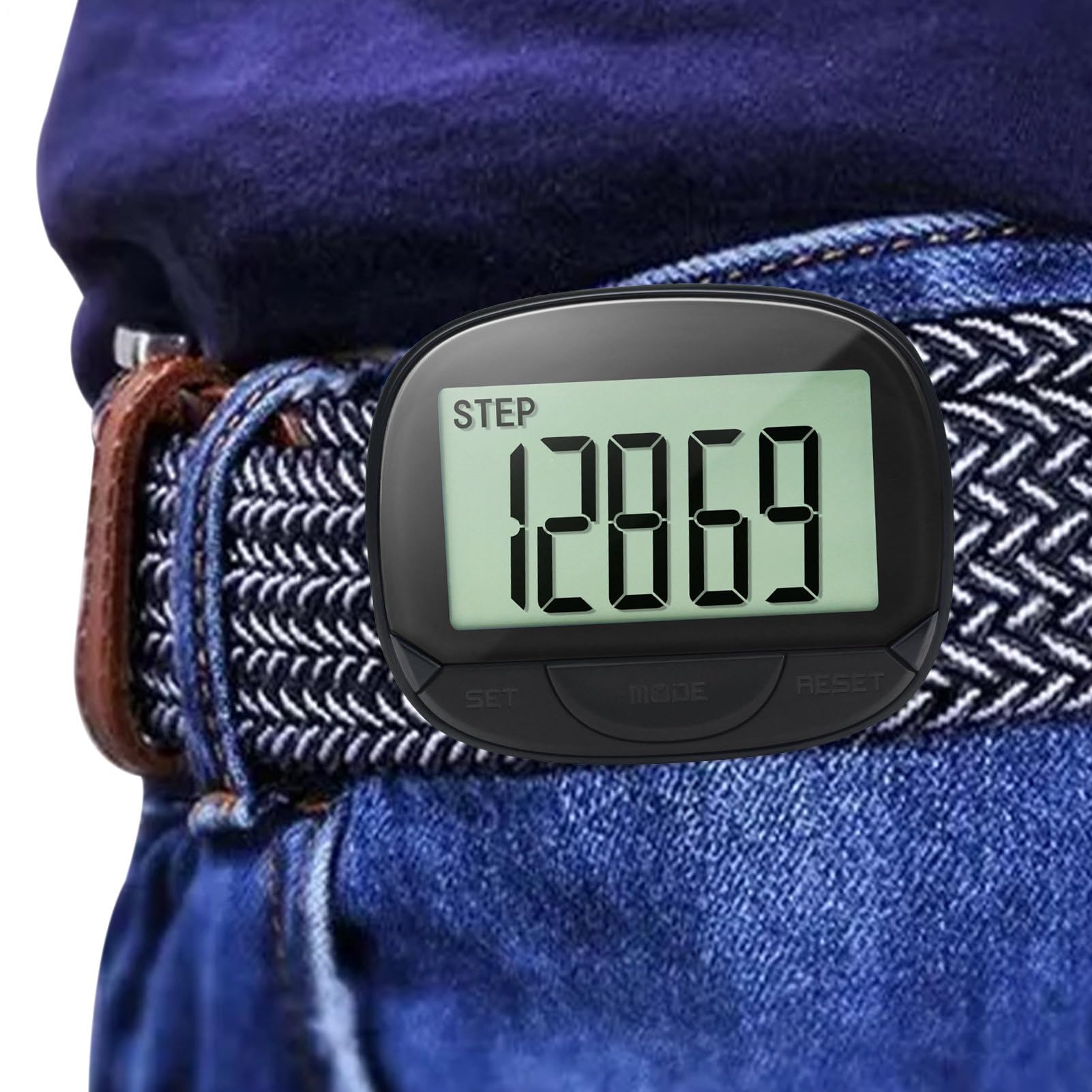Clip de podomètre de Marche,Podomètre numérique pour la Marche | Fitness Step avec Horloge, podomètre de Sport Portable pour Pas/Distance/Calories