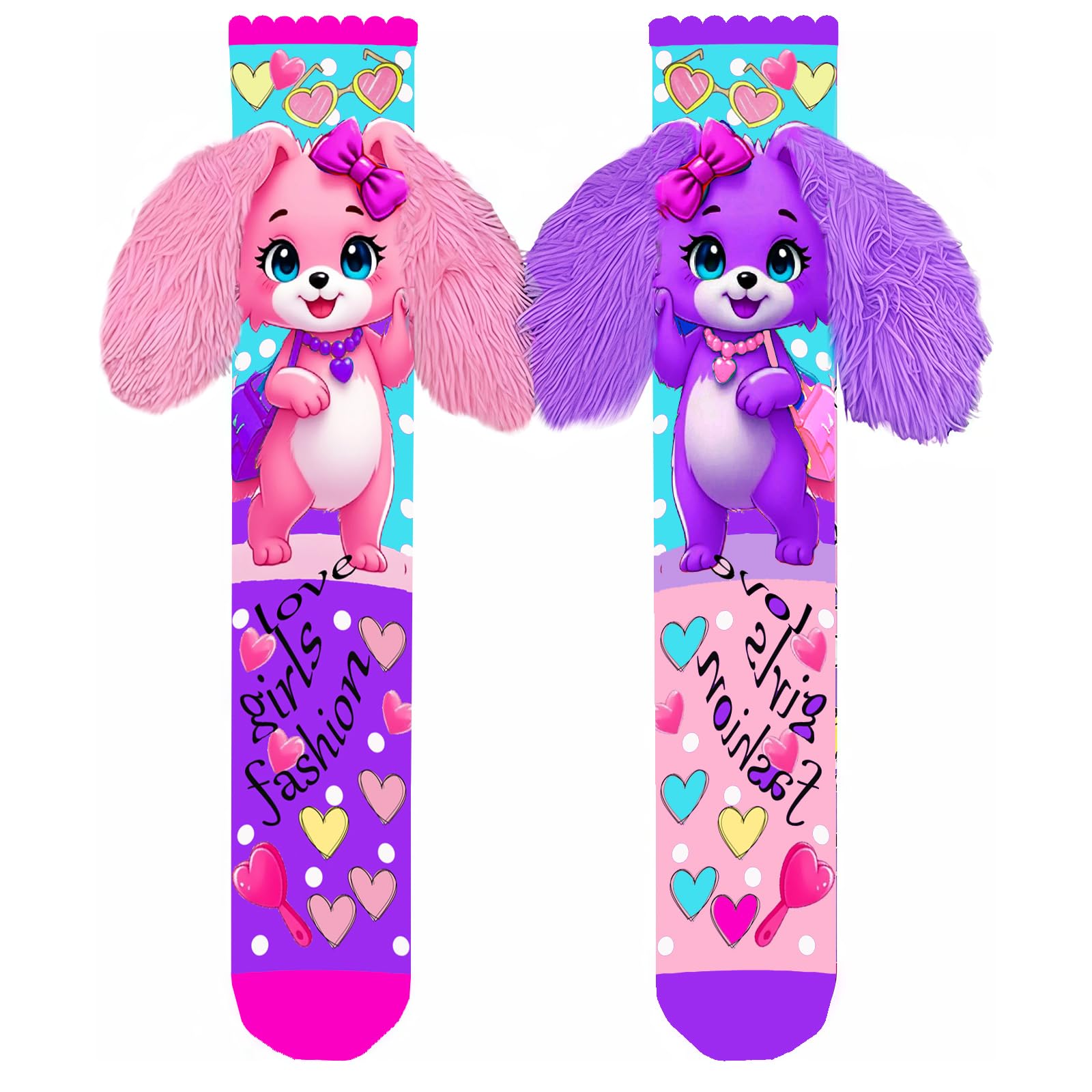 Crazy socks for kids Cute girl socks girls wacky Funky Stretch Mid to High Novelty Socks