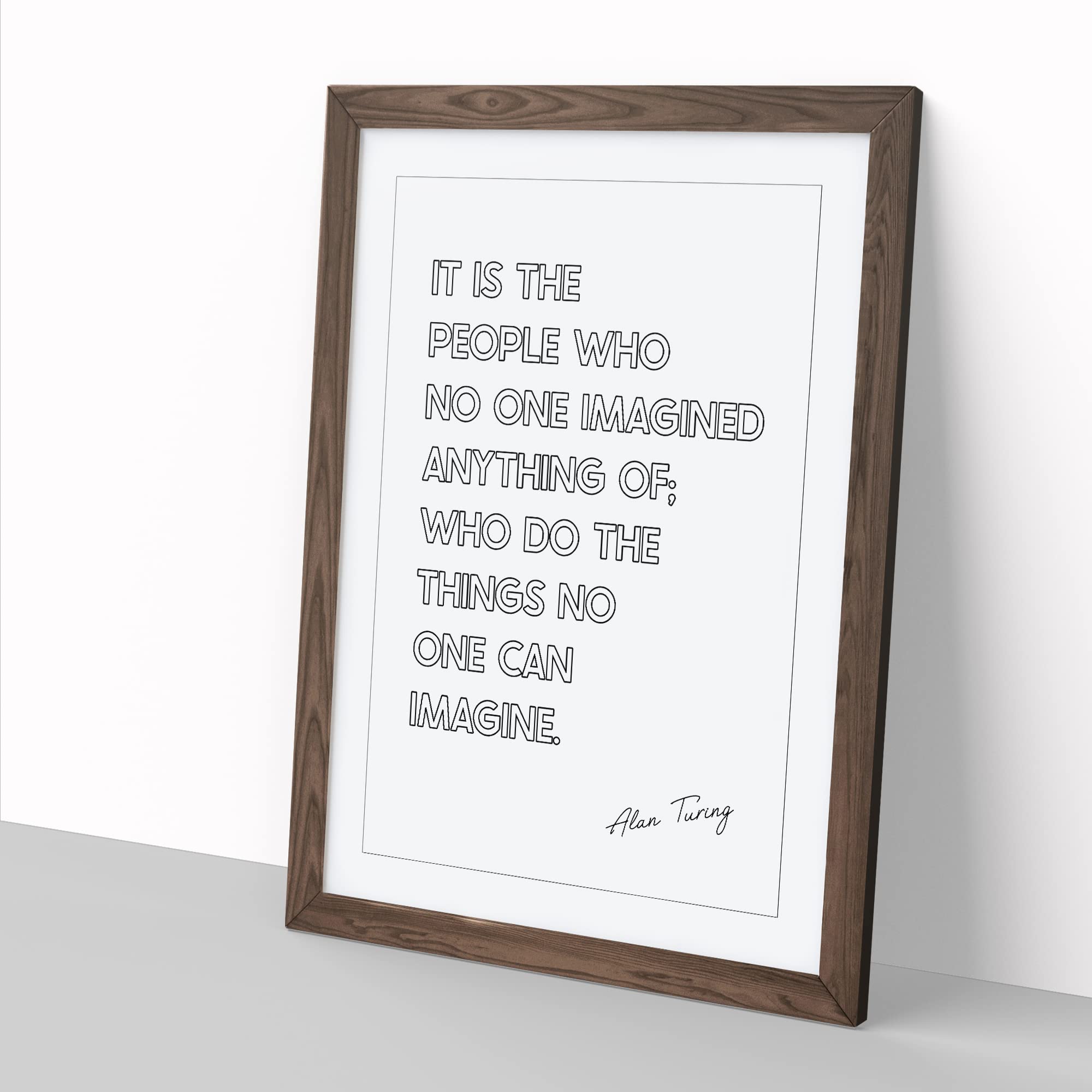 No One Imagined Alan Turing Quote Modern Framed Wall Art Print - Image 2
