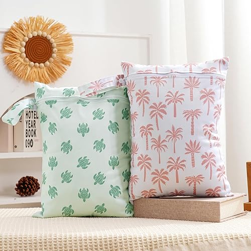 Miniatura 2 de 2 bolsas para bebé para pañales de tela, bolsas de viaje reutilizables impermeables para playa, piscina, bolsa de gimnasio para trajes de baño,