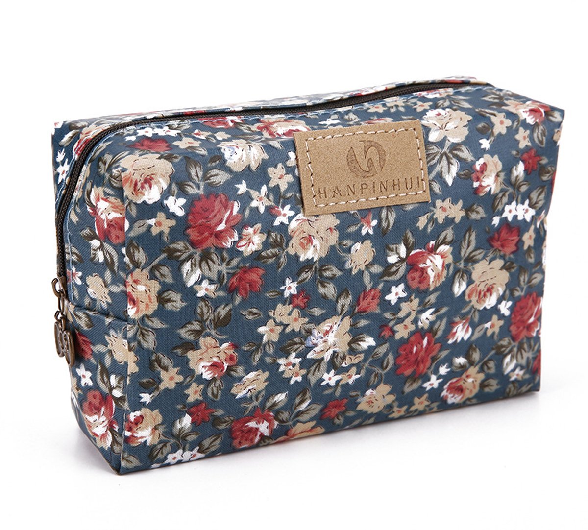 MICOMCute Travel Makeup Pouch Cartoon Printed Toiletry Cosmetic Bag for Girls, Women(Floral)