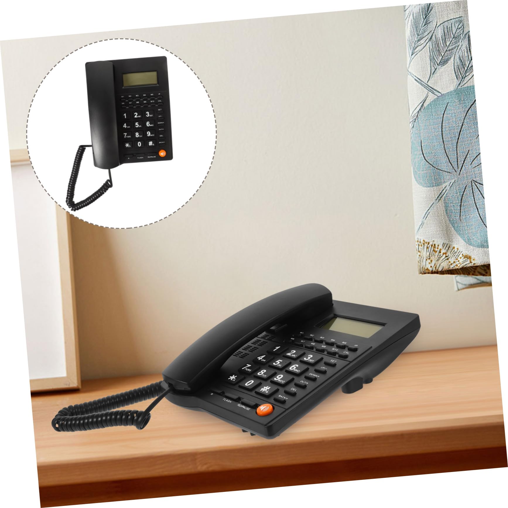 Telefono Fisso Tasti Grandi per Anziani Display Chiamante | Casa e Ufficio, Colore Nero, Struttura in Abs Componenti Elettronici e Rame