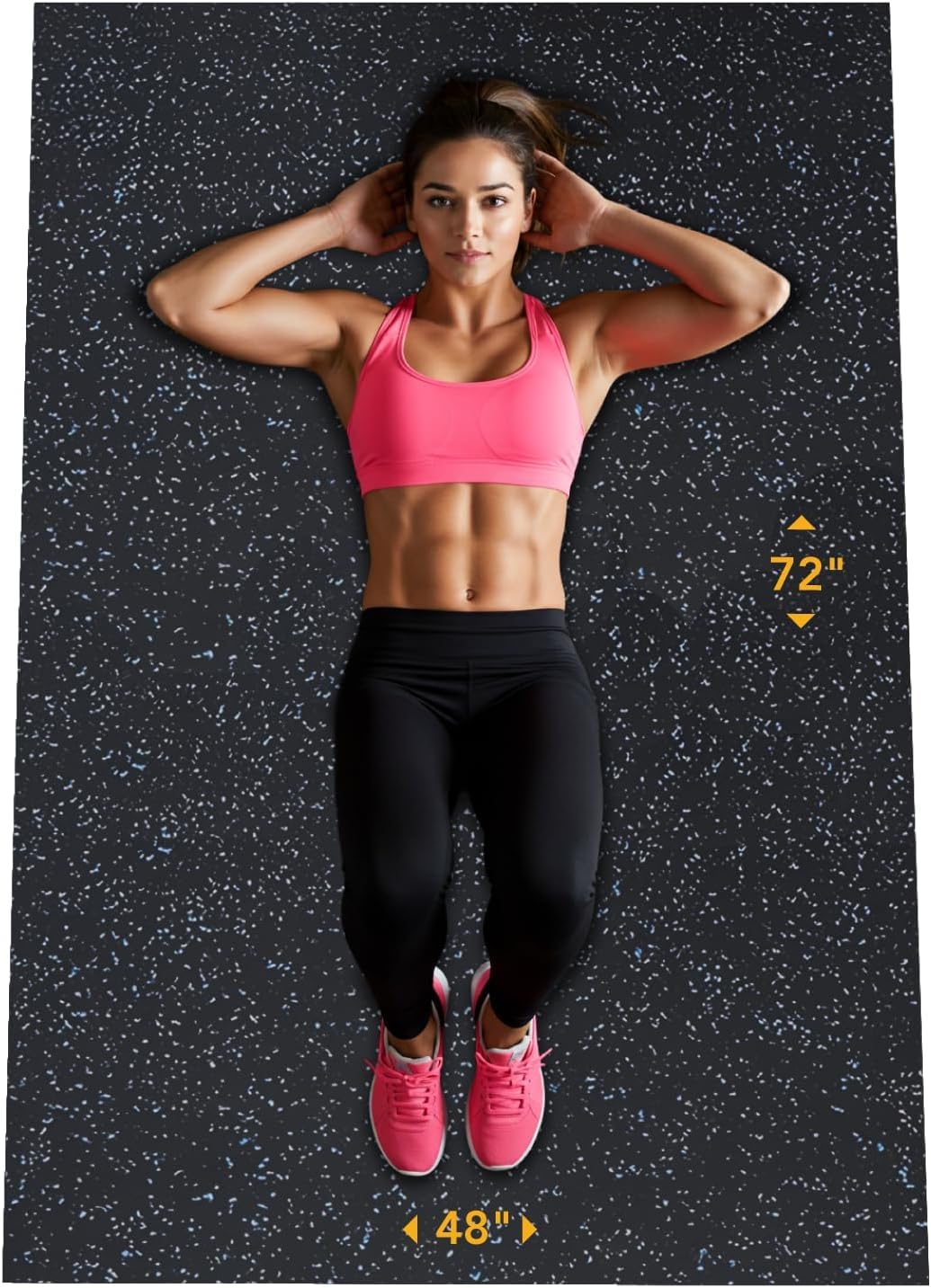 Rubber King Multi-Purpose Exercise Mat - 100 Recycled Thick Rubber Mat for Home Gym Flooring Non-Slip Low-Odor Durable