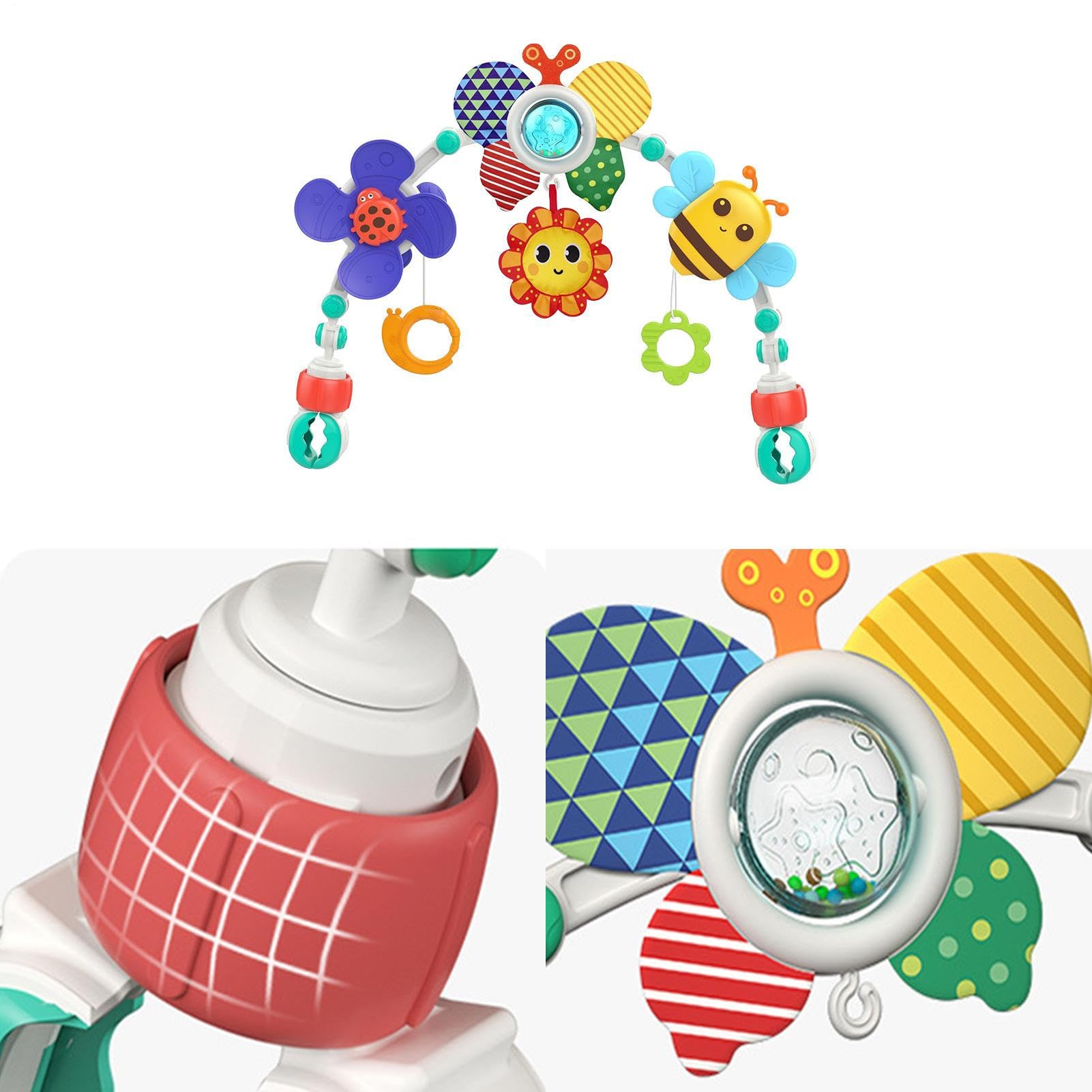 Genérico Activity Arch Toys - Accesorio de Juego de Viaje Honeybee | Cochecito Plegable, de Cuna con sonajero mordedor, Sonido Arrugado, Asiento de Coche de bebé, de Desarrollo de Entretenimiento