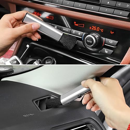 Miniatura 5 de zipelo 3 piezas de cepillo para detalles de automóvil, cerdas suaves, cepillo de polvo para interior de automóvil, cepillo portátil estirable para