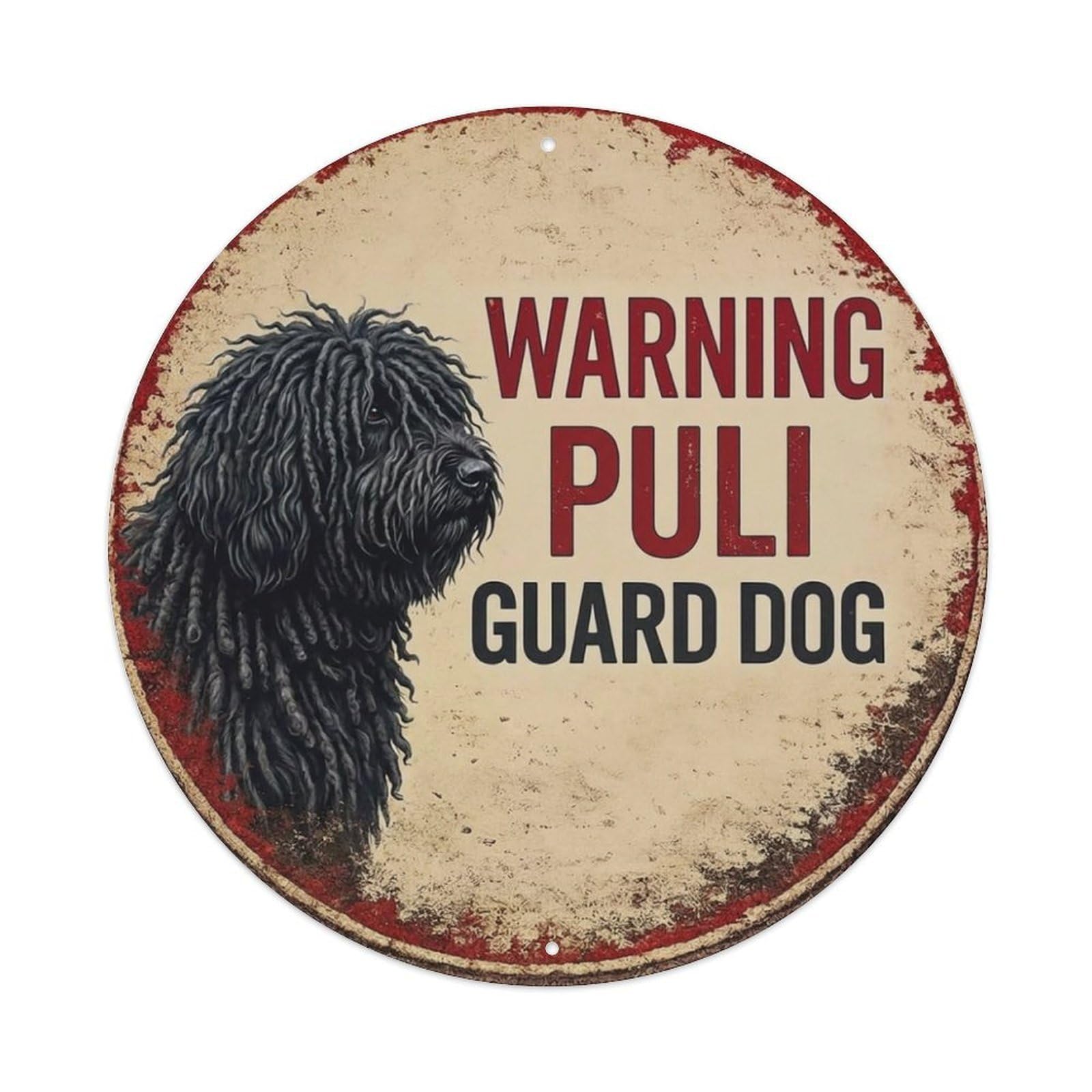 Tgrcjimh Style Metal Tin Sign Vintage Warning Puli