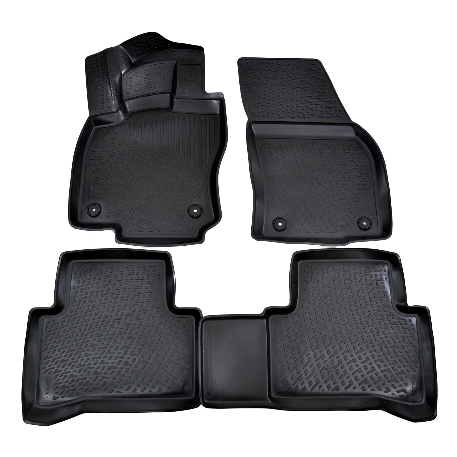 J&J AUTOMOTIVE | 3D Tappeti Tappetini Per Auto In TPE Gomma Premium Su Misura Per Rexton 2002-2017, Bordo di 4cm, Nero, Inodore, Set 4 Pz