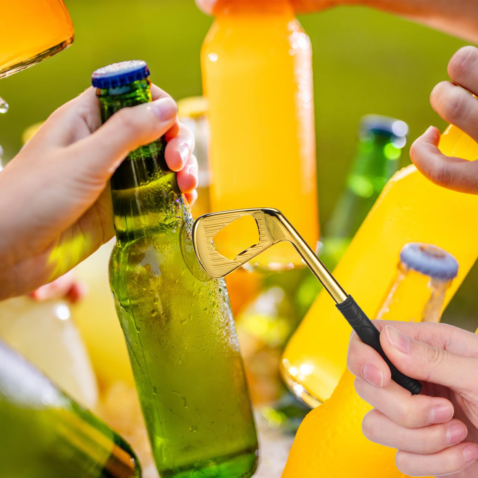Ciieeo 1pc Golf Club Shaped Bottle Opener Unique Golden Beer Opener for Golf Lovers Perfect Kitchen Tool for Parties Golden - Image 3