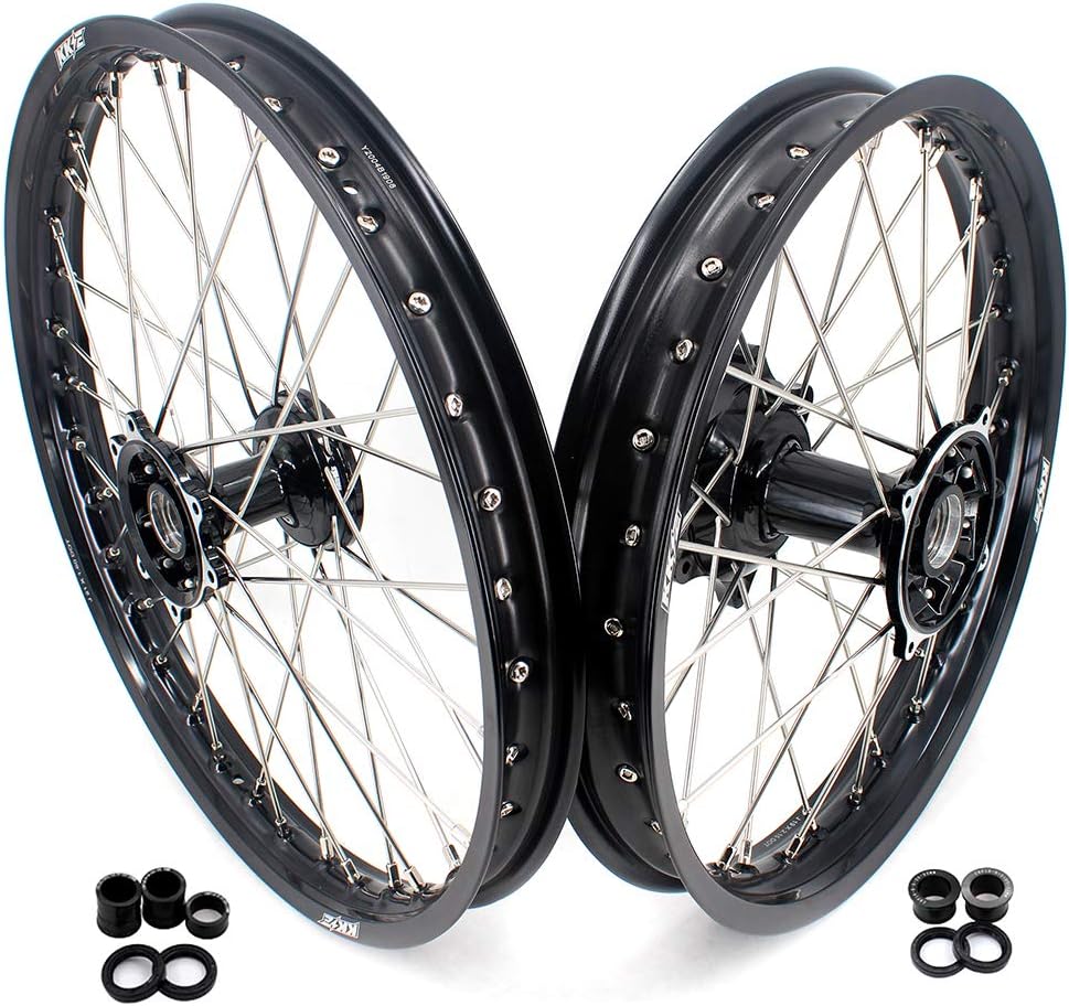 KKE 21-19'' Casting MX Wheels Rims for CRF250R 2014 CRF450R 2013-2026 CRF450L 2026 CRF450RL/CRF450RX Black Hub