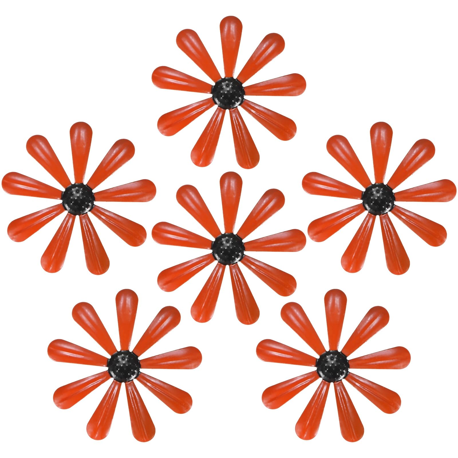 M METERXITY 6-Pack Metal Flowers Wall Decor, Metal Flower Daisy Ornament Wall Art Hanging Decoration Garden Decor for Outside/Indoor/Patio, Fence Decorations Outdoor [Orange]