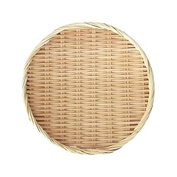 竹製 丸盆ざる 約36cm 3枚セット 補強ワイヤー入りで丈夫♪