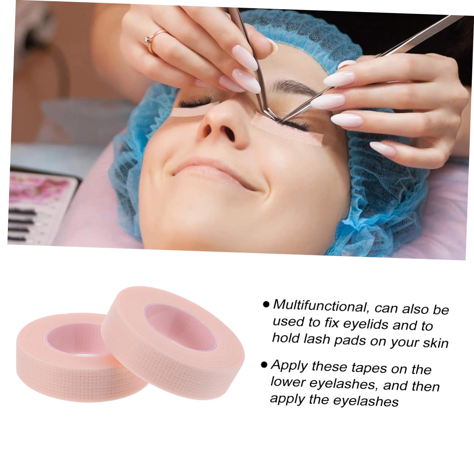 Beatifufu 6 Rolls Pink Lash Tapes Lash Extension Eye Pads Soft Ventilated for Easy Grafting Great for Home