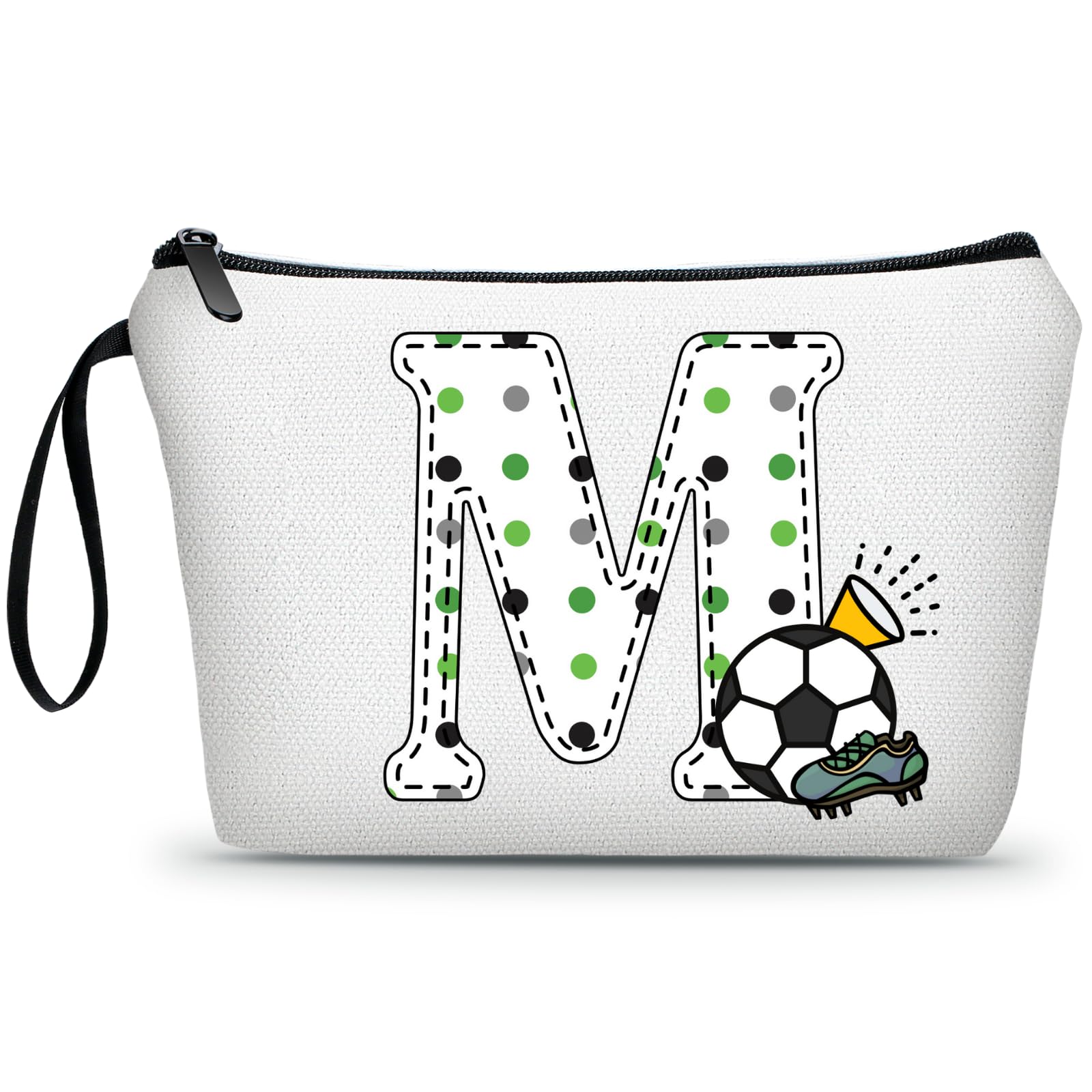 ARIOSEY Soccer Gifts Personalized Soccer Ball Cosmetic Bag for Purse Birthday Inspirational Gifts for Girls Women Team Coach Mom Stuff Travel
