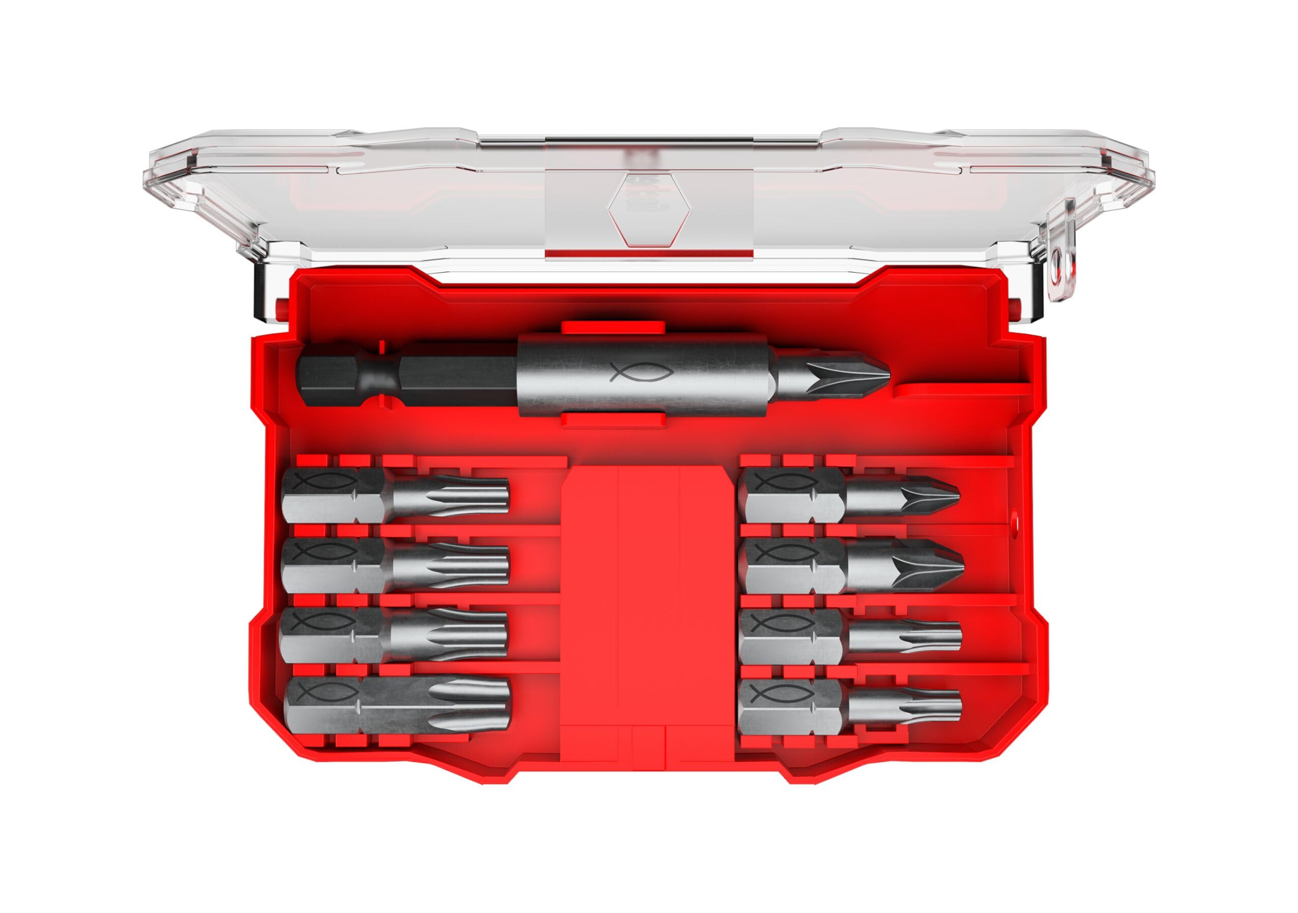 fischer PowerFast II in der handlichen L-Boxx, 1800 x PowerFast II Schrauben in vers. Größen mit Voll-und Teilgewinde, Spanplattenschraube für eine schnelle und flexible Verarbeitung, inkl. Bit Set