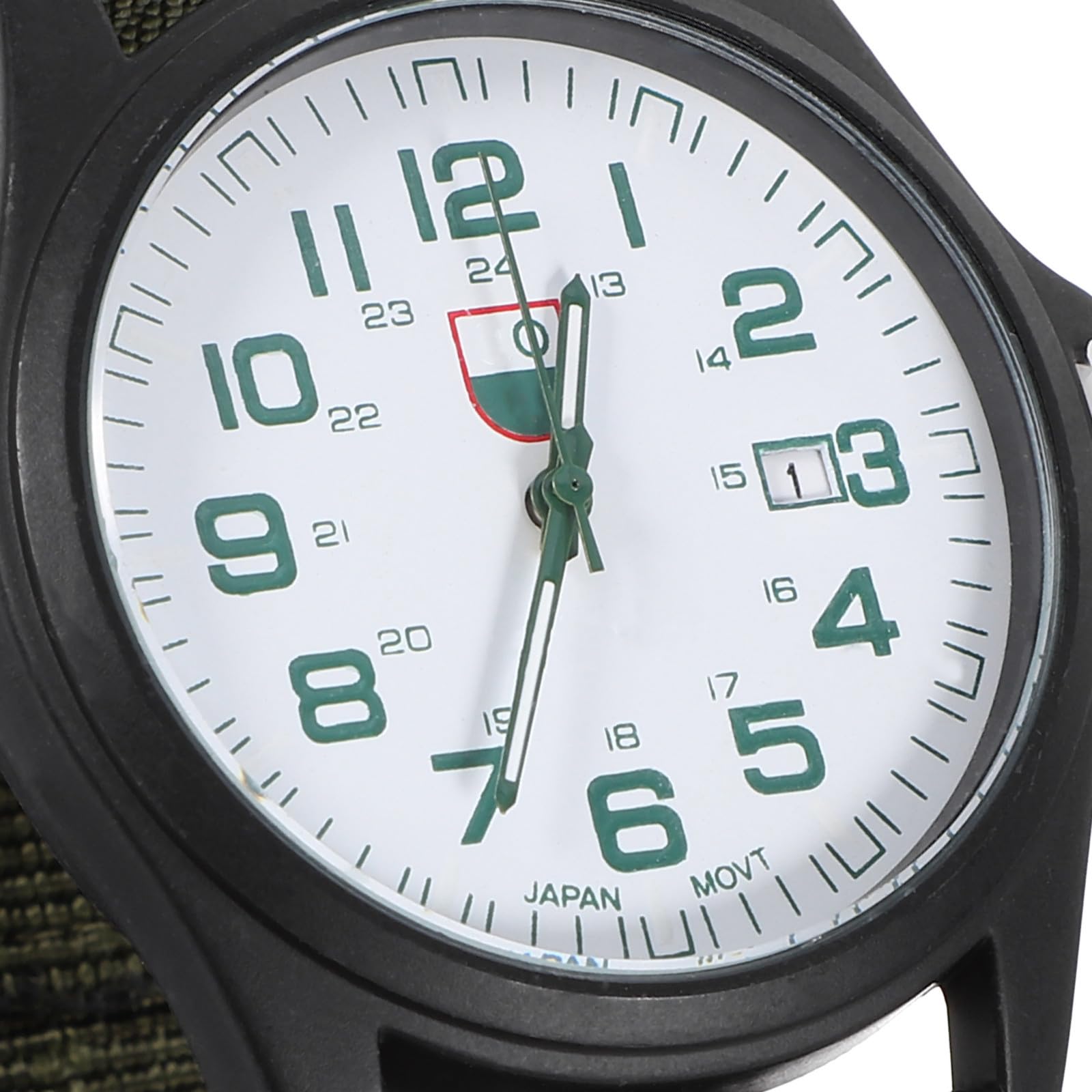 Kisangel Reloj Calendario Integrado para Hombre de Pulsera de Cuarzo Correa de Nylon Verde, Diseño Creativo y Acabado Fino Adecuado para Uso Deportivo y Casual