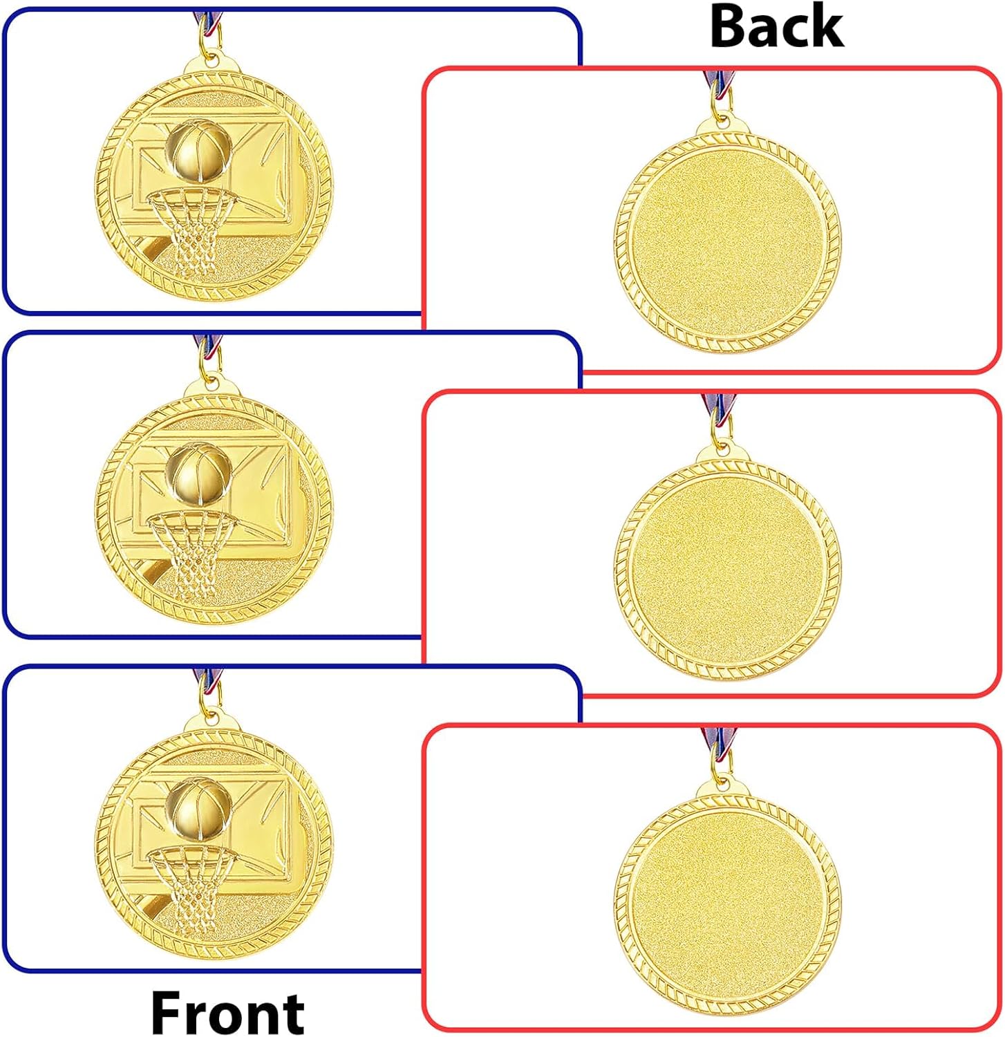 Caydo 12 Pieces Basketball Medals for Kids with 16.3Inch Gold Award Trophy Large Winner Trophy Cup with Golden Pen for Kids and Adults for Sports, Competitions, Tournaments