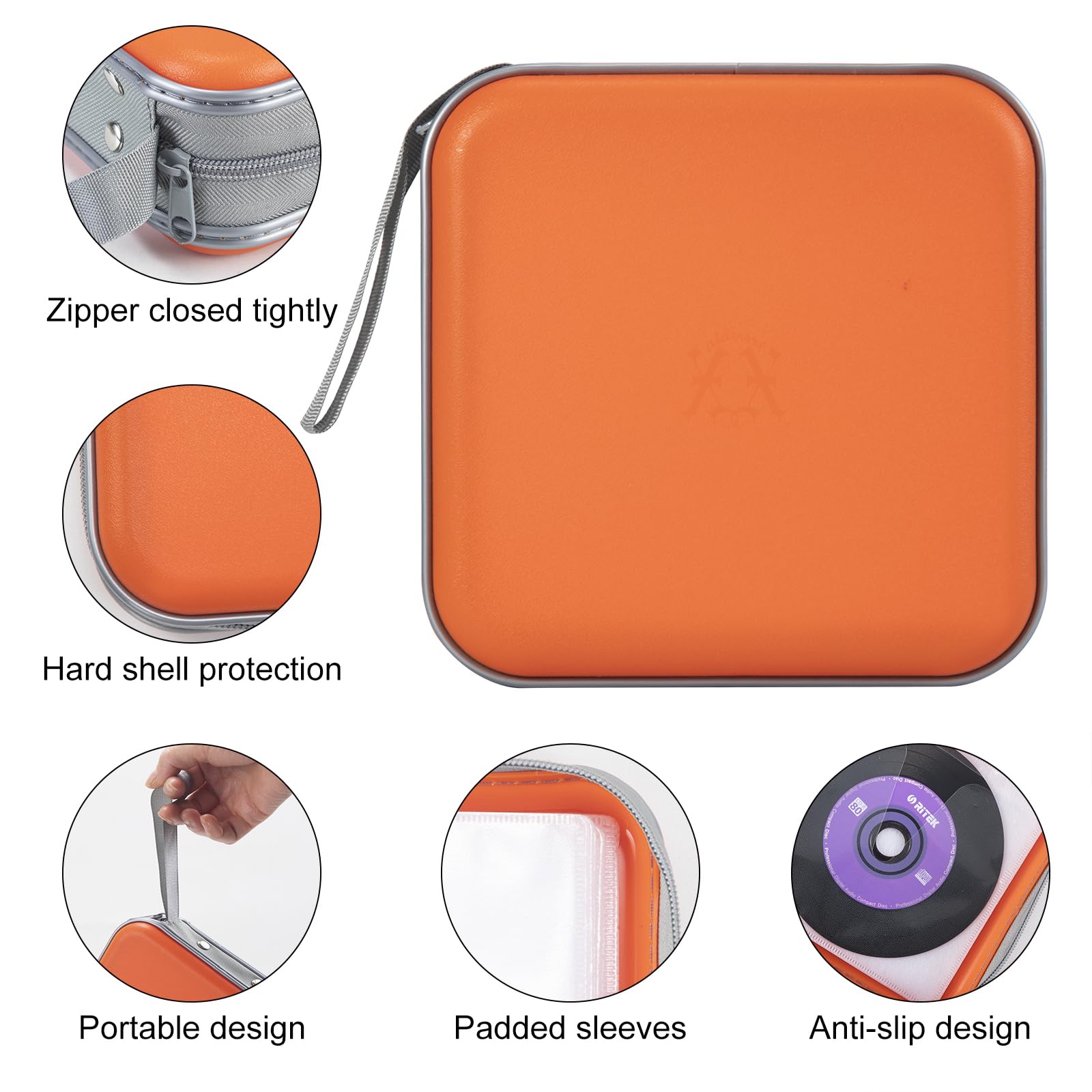 Amazon.com: alavisxf xx CD Case, 48 Capacity Hard Plastic Zipper