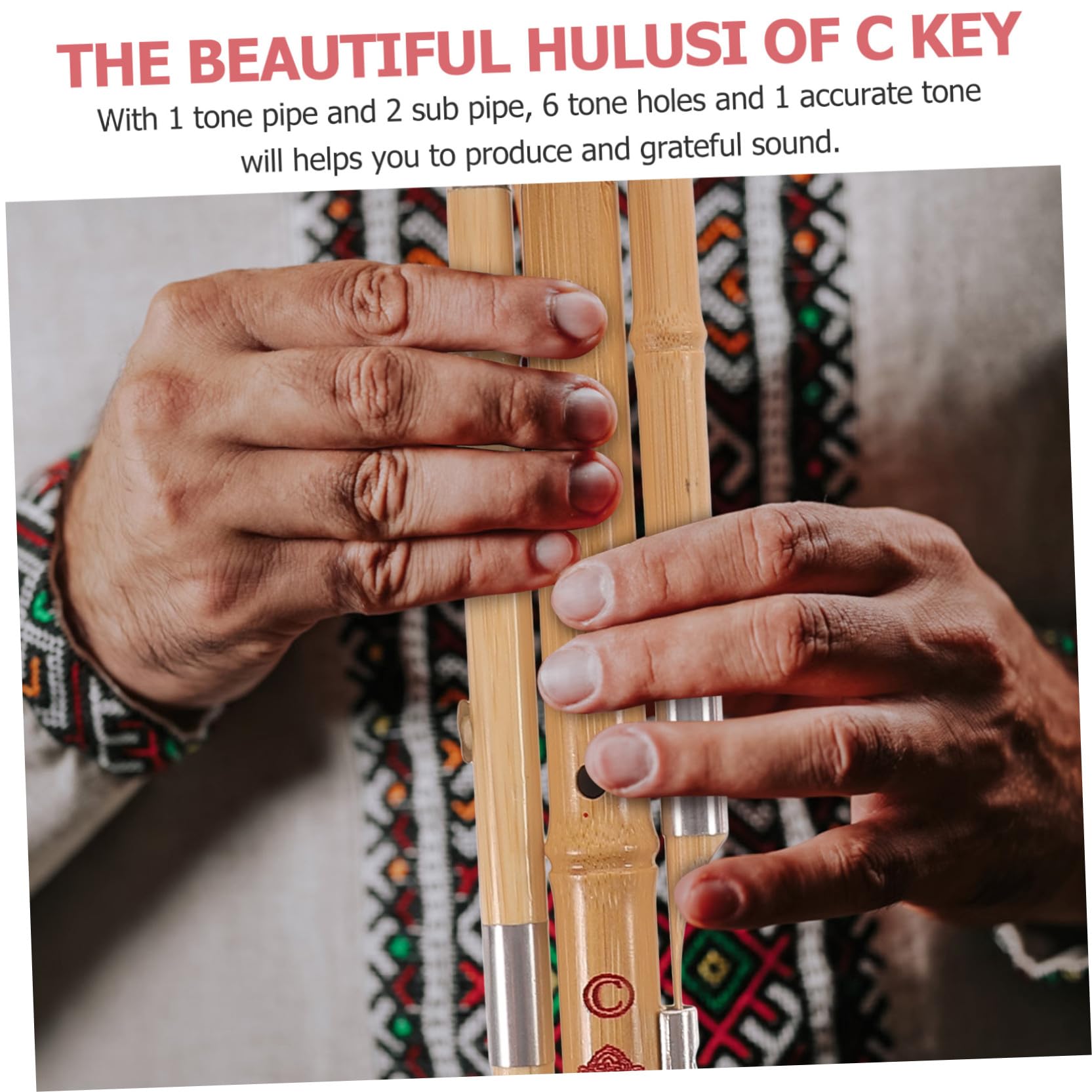 Hulusi in C-Dur 1 Stück mit Etui, Chinesische Kürbisflöte Ethnisch | Bambus, Legierung und Harz, für Zuhause und Musikalische Darbietungen, Komfortables Spielen, 500g