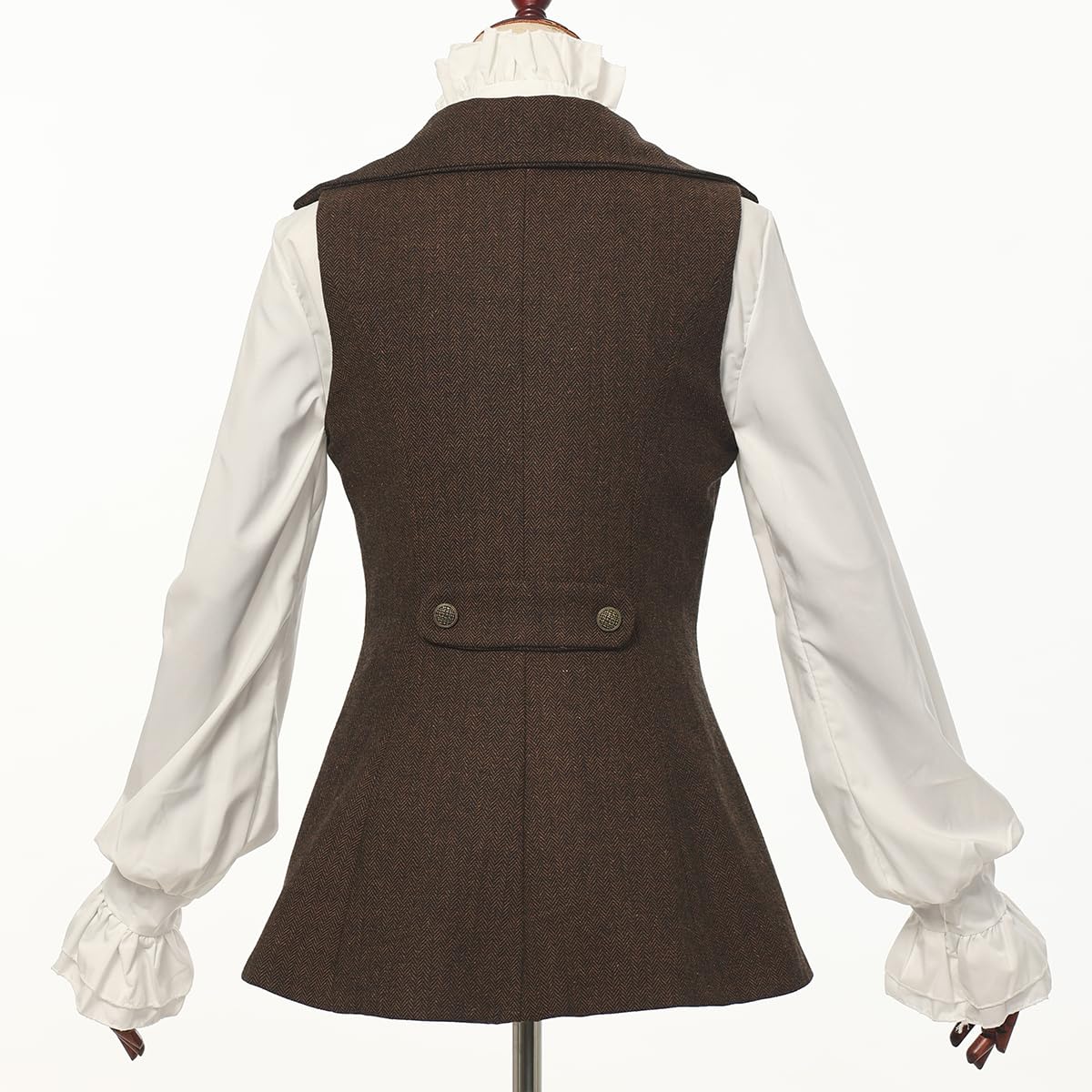 Viktorianische Damen-Weste 1920er-Jahre-Stil Renaissance-Tweed Steampunk